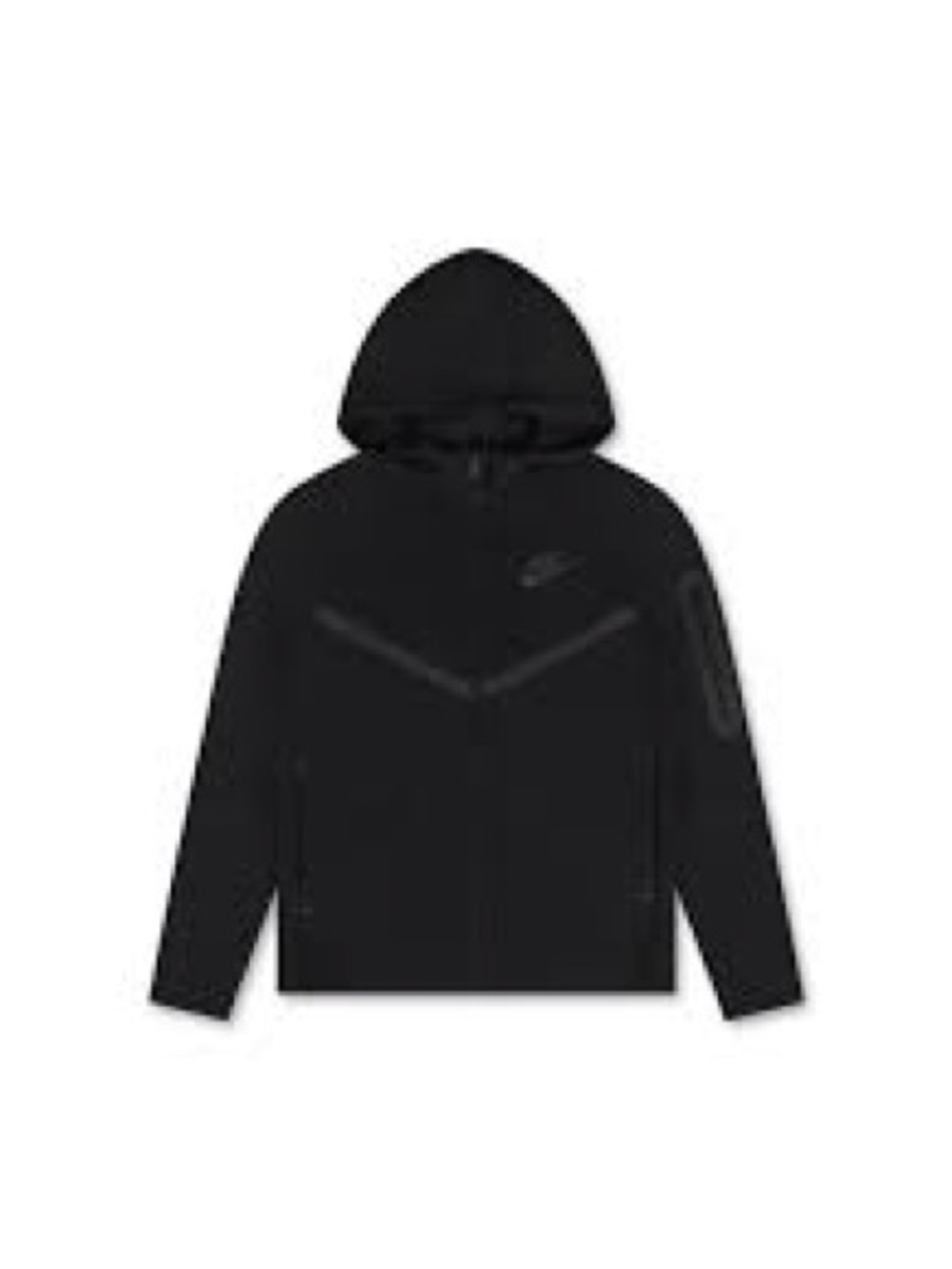 Nike Black Hooded Windbreaker with Chevron Detail